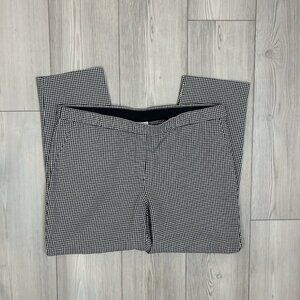 J. Jill 18 Petite Black/White Gingham Check Mid-Rise Pull On Pants Stret…